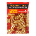 Gold Filigree Tube - 12mm