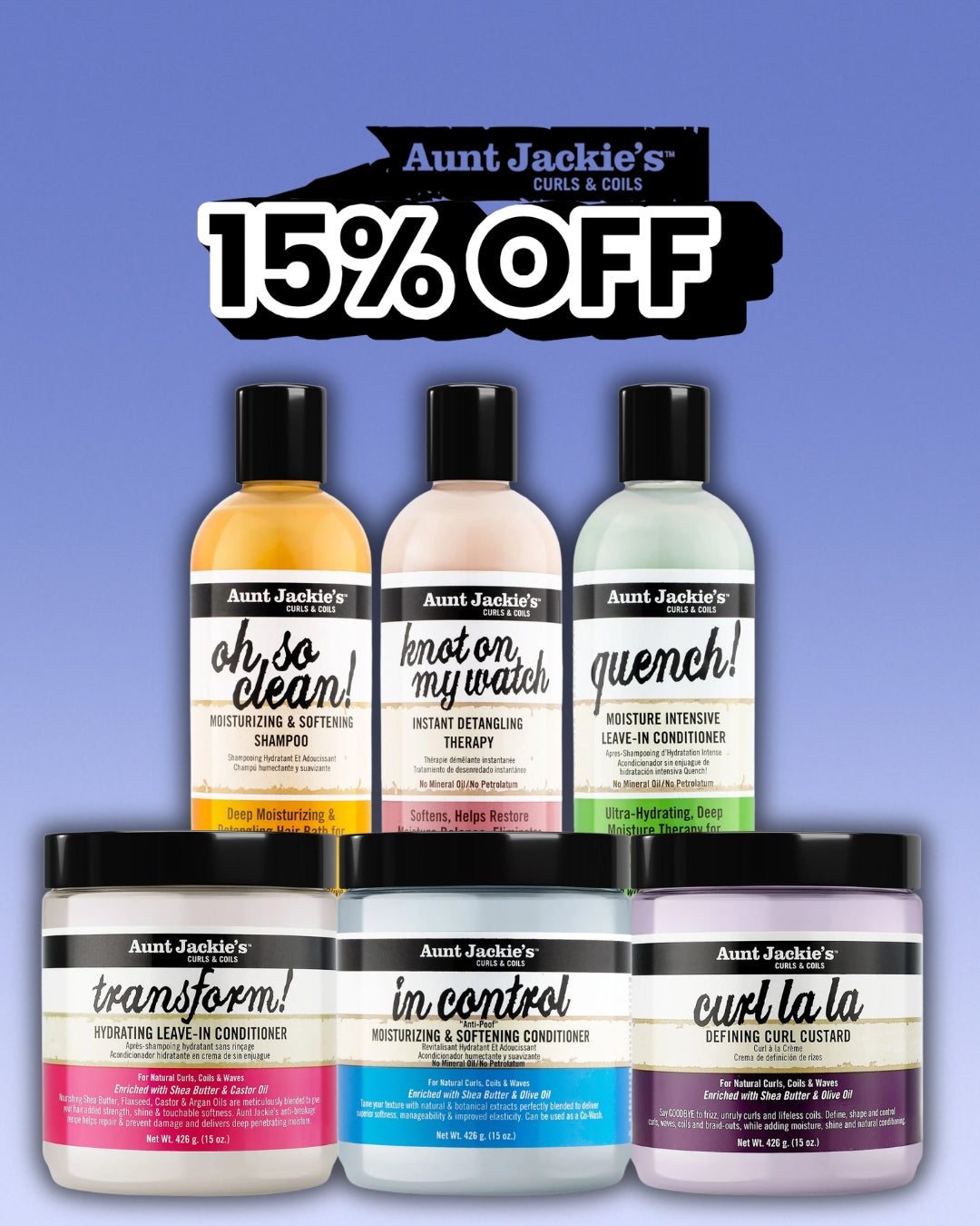 15% OFF - Aunt Jackie's