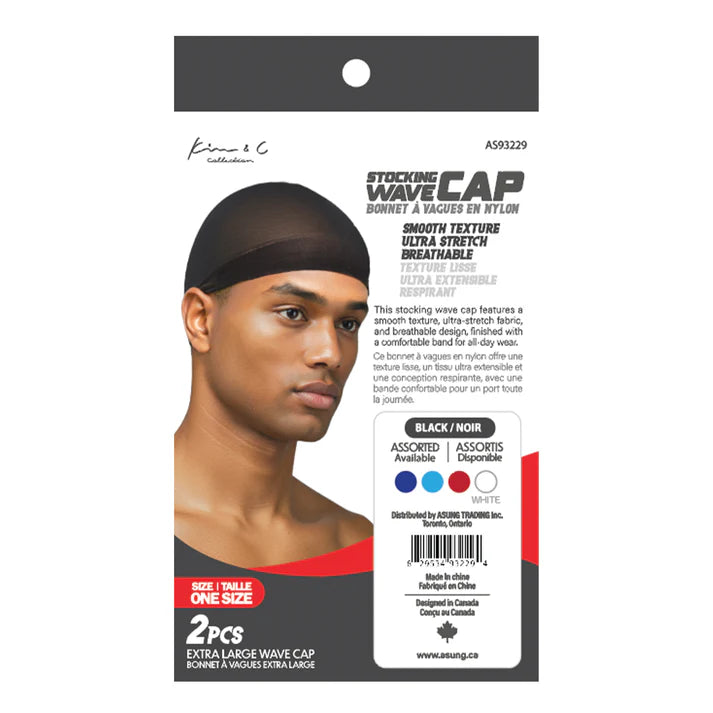 Stocking Wave Cap 2pcs - Black