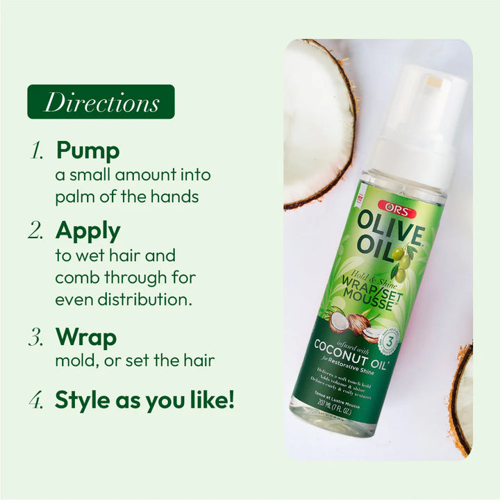 Olive Oil Hold & Shine Wrap Set Mousse