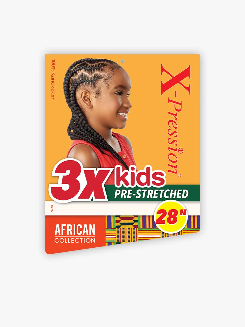 3x Kids Pre-Stretched Braid 28"