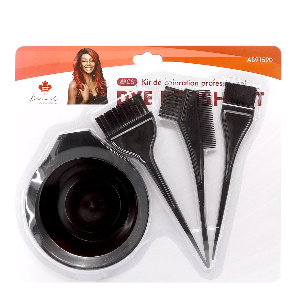 4pcs Dye Brush Kit (Tint Bowl & 3 Dye Brushes)