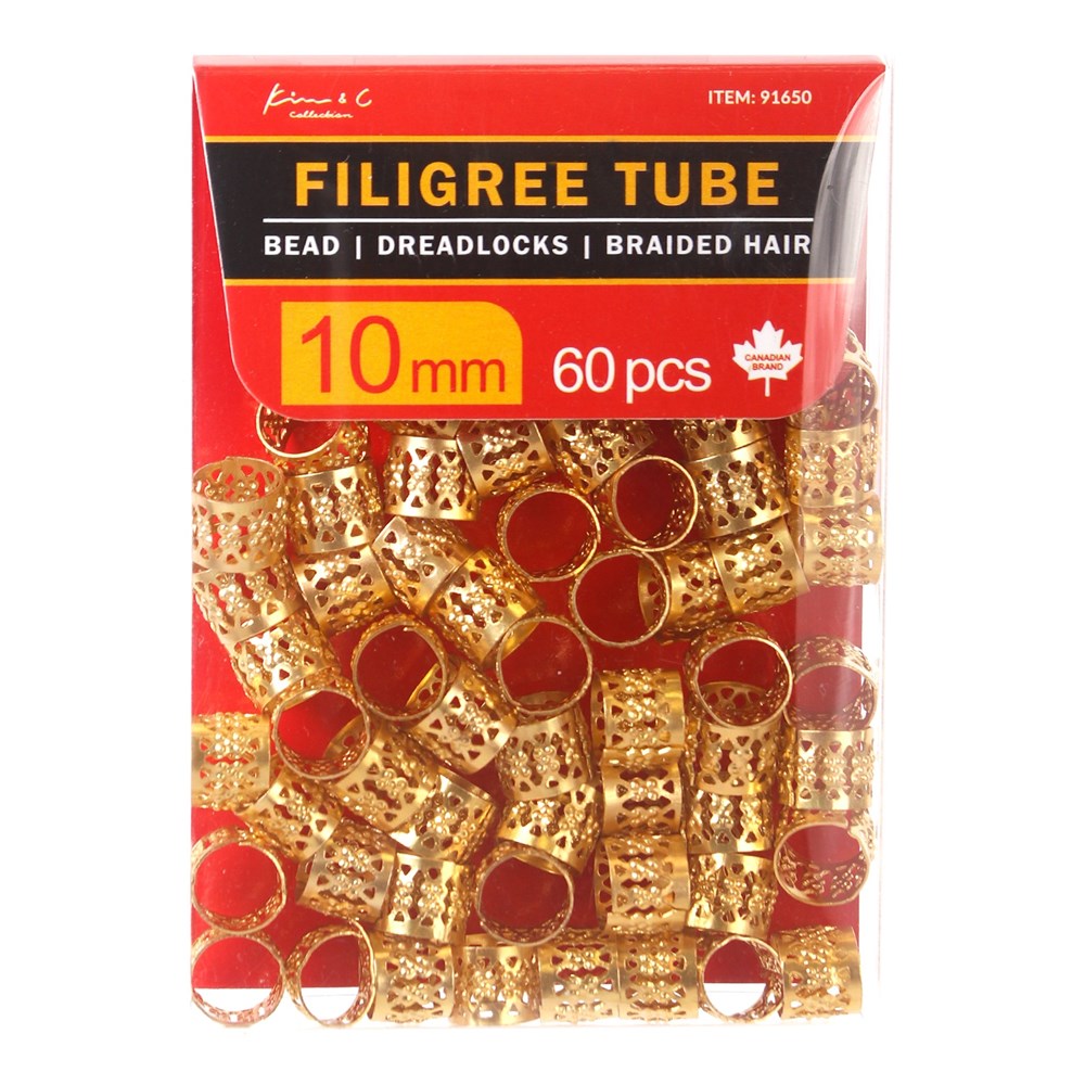 Gold Filigree Tube - 10mm