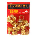 Gold Filigree Tube - 14mm
