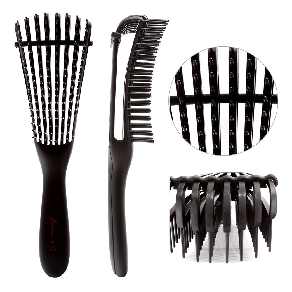 8 Row Vented Detangling Brush⁠ - Black