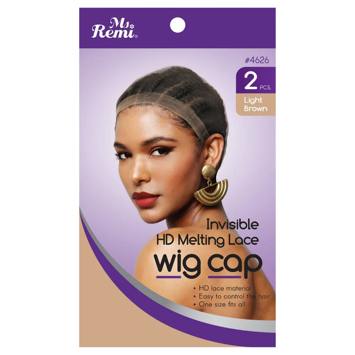 Ms. Remi Invisible HD Melting Wig Cap, 2pc - Light Brown