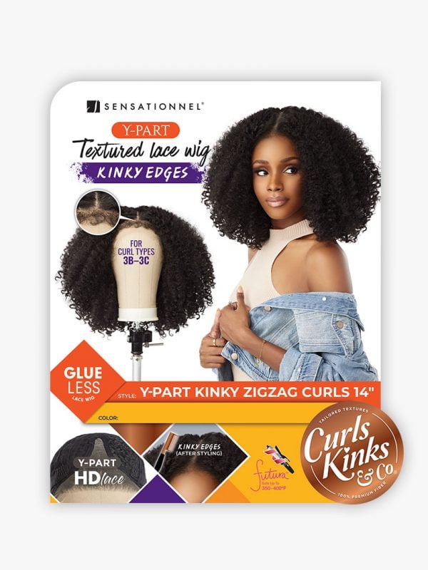 Kinky Edge Y-Part Lace Wig - Kinky Zizag Curls 14"