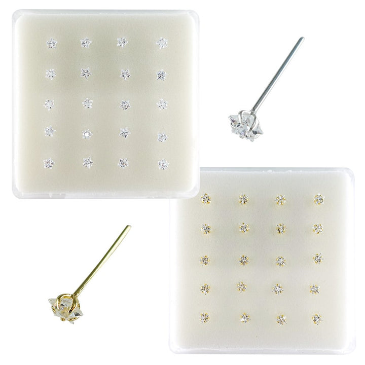 .925 Silver Nose Stud with Cubic Zirconia 19009-9AST