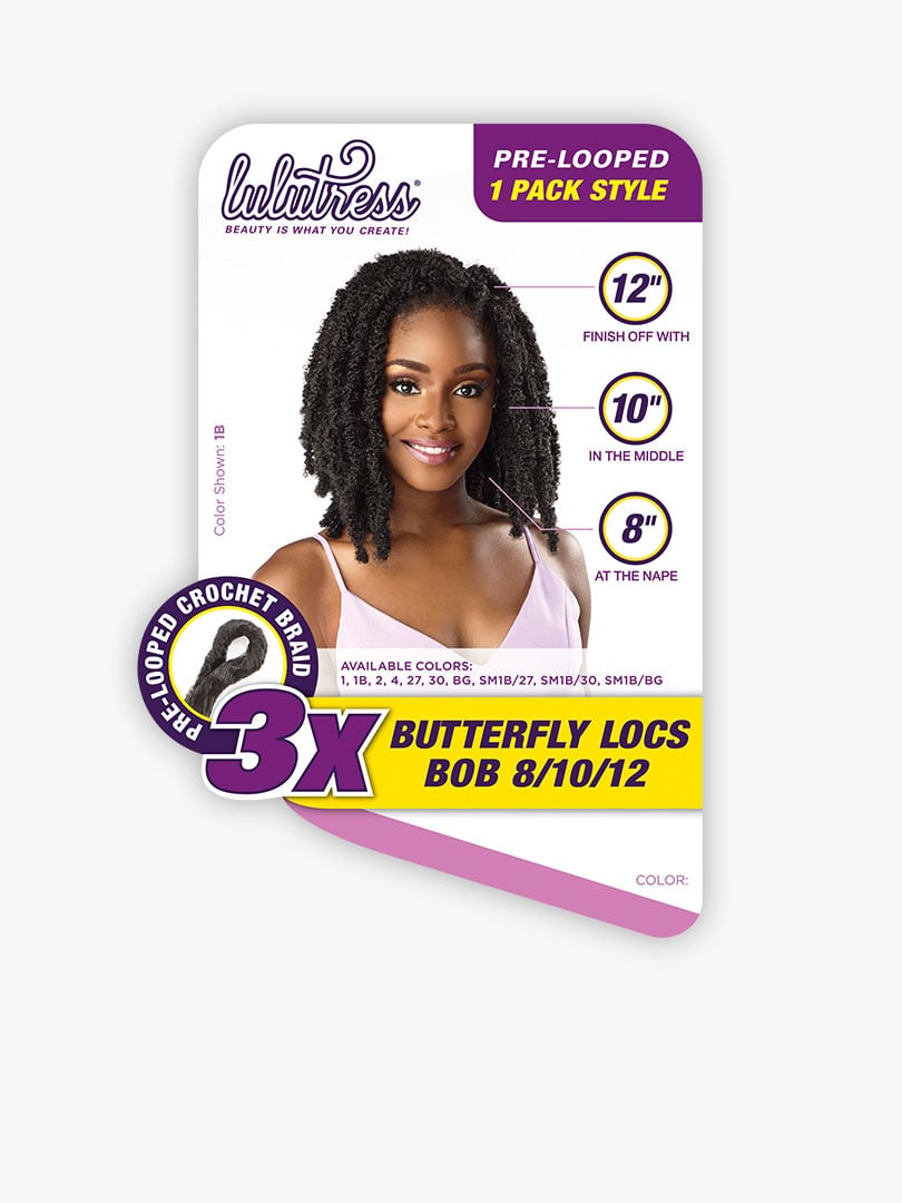 3X Butterfly Locs Bob 8' 10' 12'