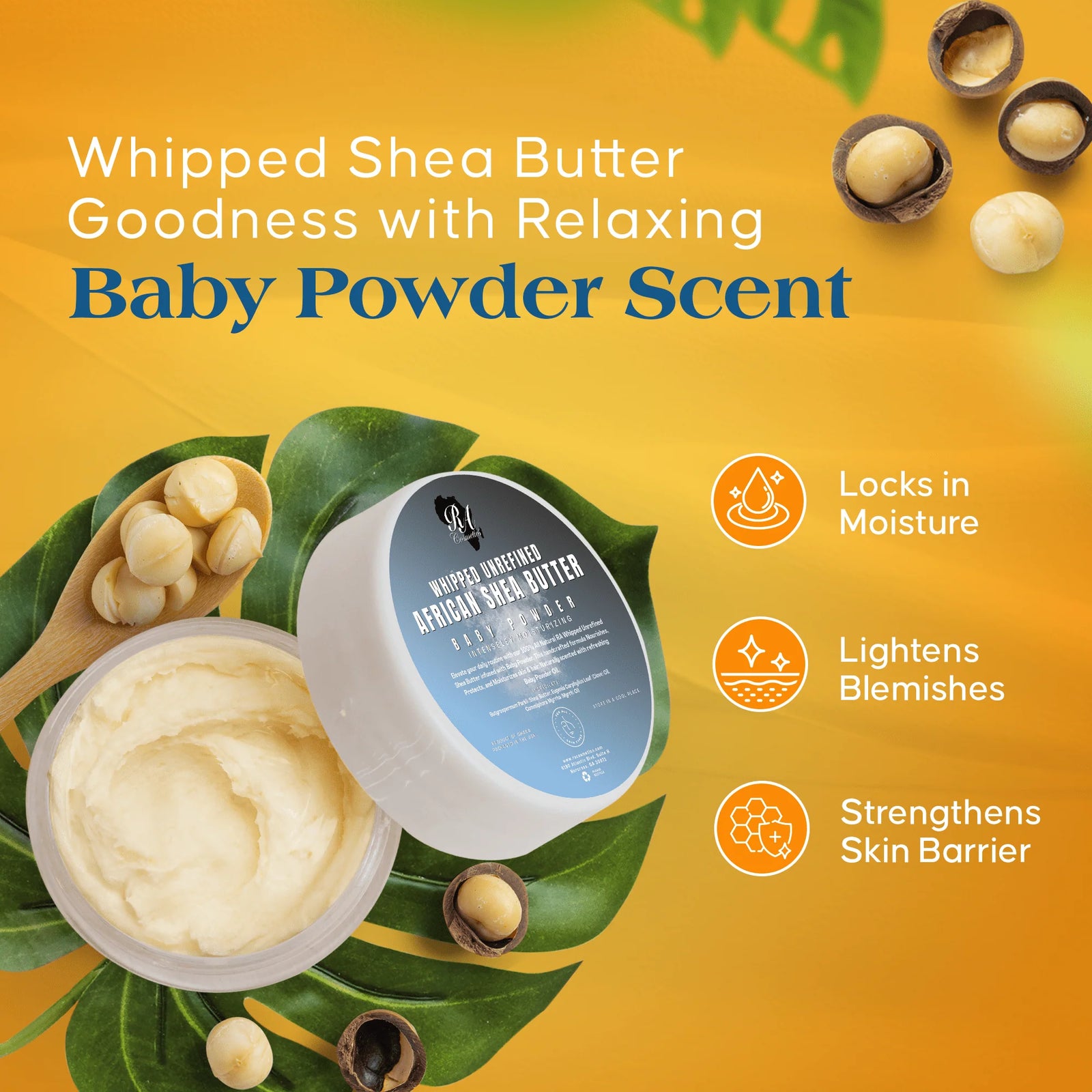 100% Pure African Shea Butter Whipped - Baby Powder